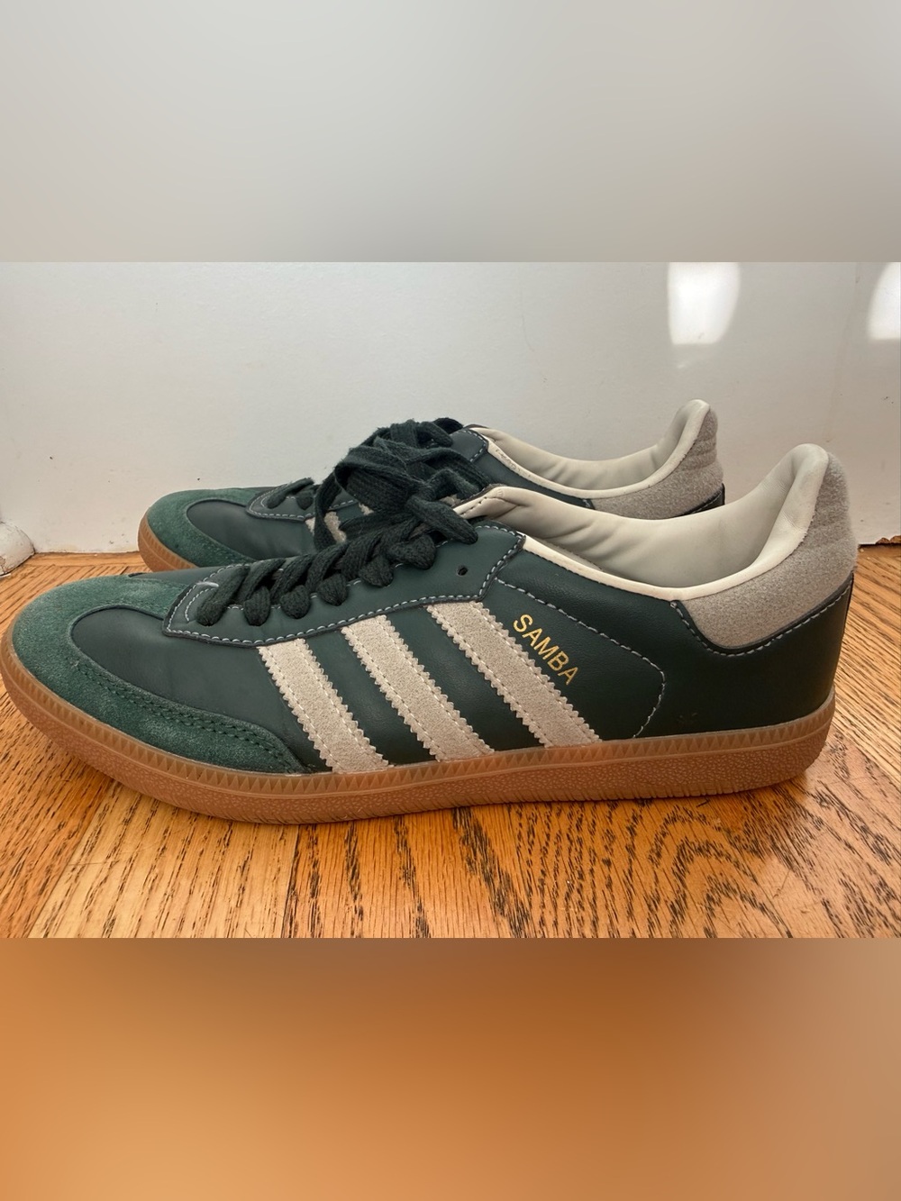 Adidas Samba OG Collegiate Shadow Green Cream White Shoes Men’s 5.5 Women’s 6.5 - Picture 4 of 12